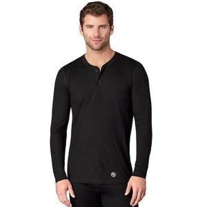 ClimateSmart Base Layer L long sleeve Henley black Heavyweight